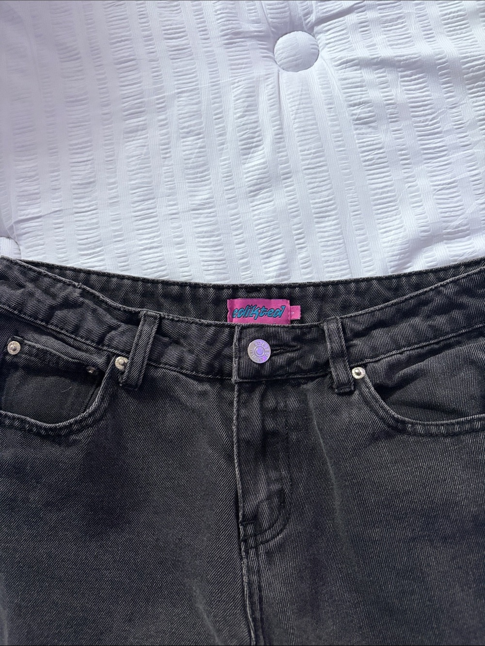 editked low rise jeans